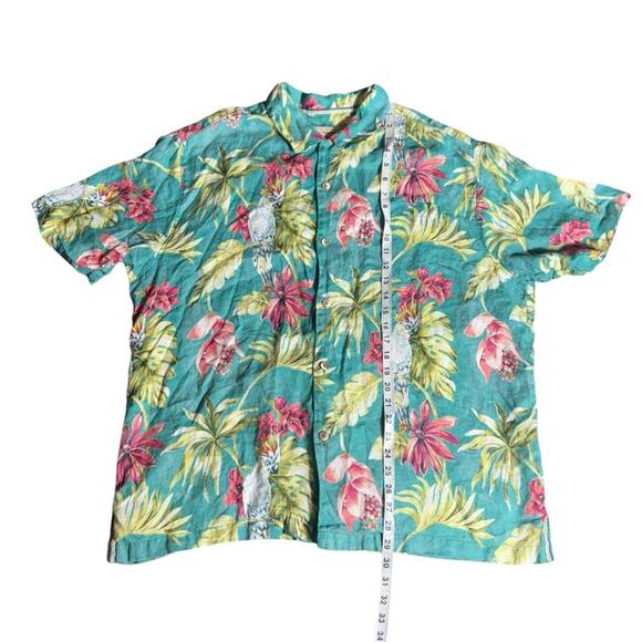 Tommy Bahama 100% Linen Hawaiian Button Down Shirt Size Extra Large - Picture 2 of 6